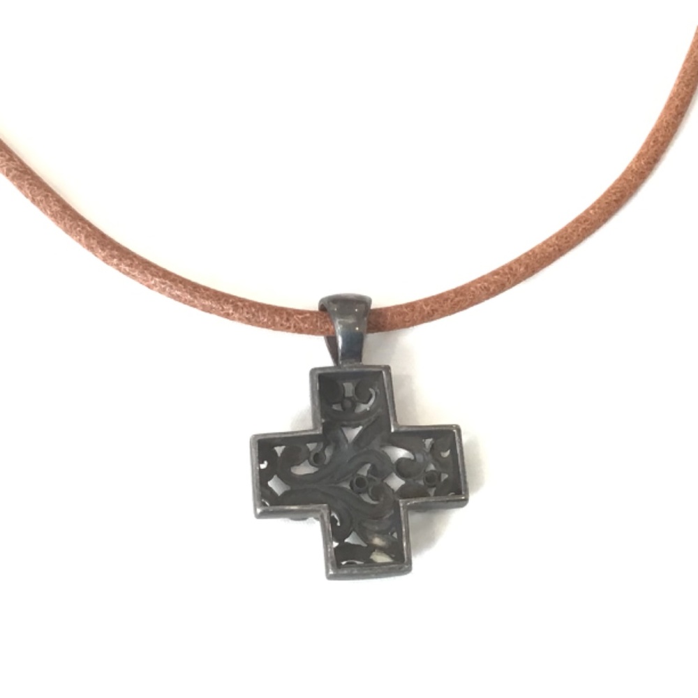 Sterling Silver Scrollwork Cross Cutout Pendant B… - image 6